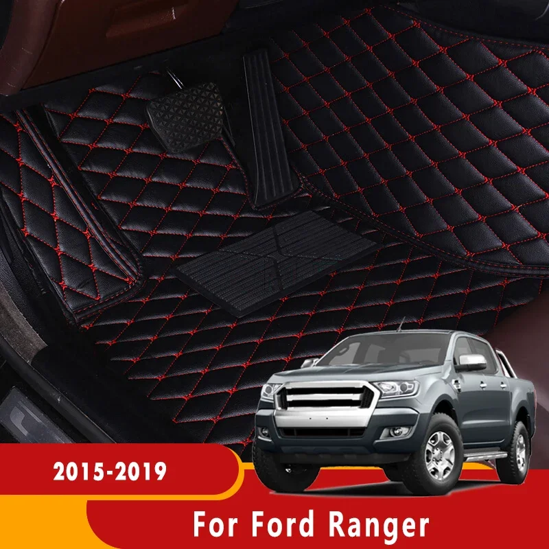 Фото Автомобильные коврики для Ford Ranger T7 T8 2015 2016 2017 2018 2019 2020 2021 2022 2023 Автоматические ковры для ног Коврики Аксессуары для интерьера №1