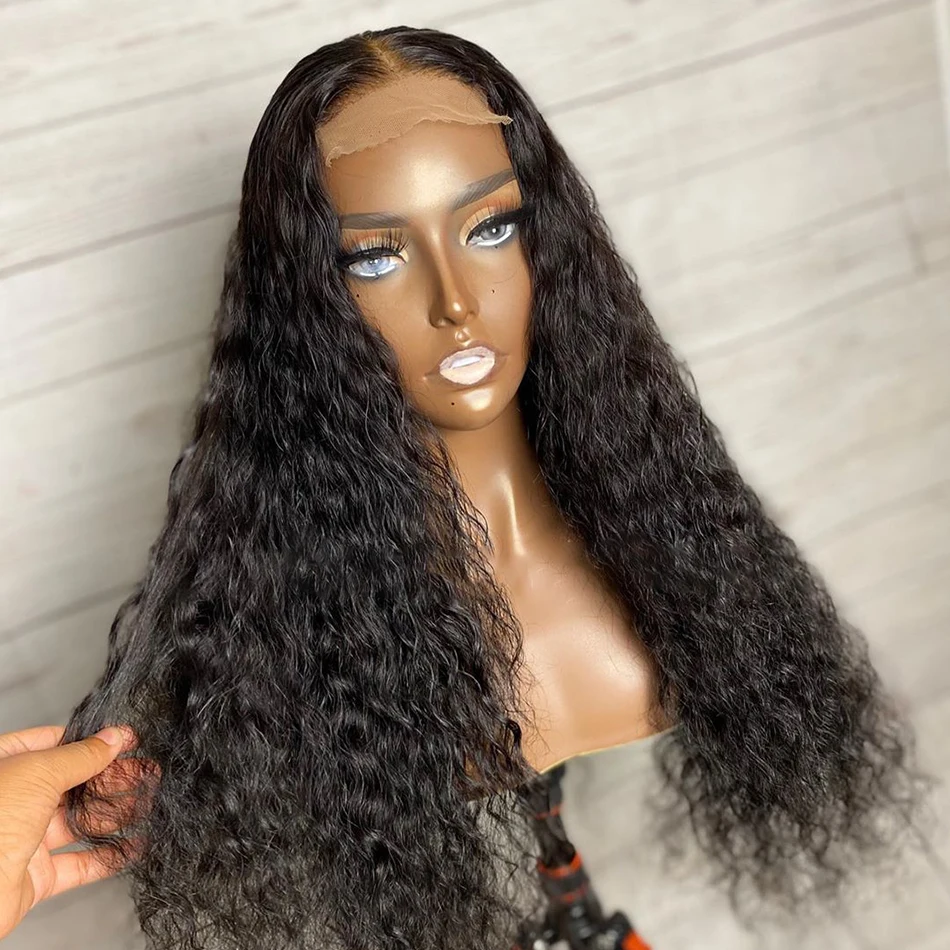 

Soft Kinky Curly Glueless HD Natural Black Synthetic Lace Frontal Wig For Women Babyhair 26inch Long Pre Plucked Glueless Daily