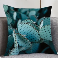 tropical cactus plant printed cushion cover decorative pillow fresh green pillowcase home decor sofa throw pillow decorativa