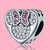 plata charms of ley 925 original fits for pandora bracelet original 925 silver pendant women jewelry heart mickey charms beads
