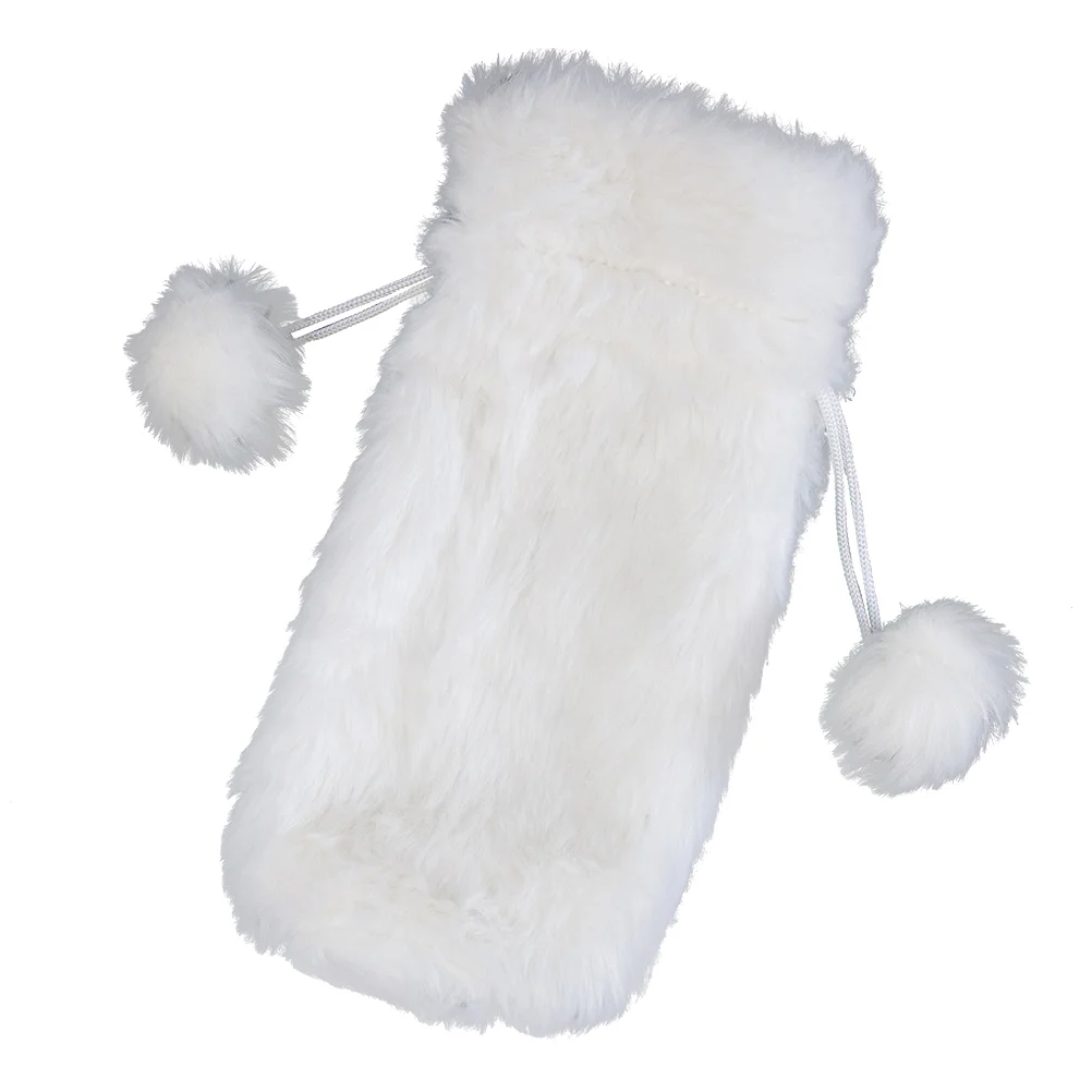 

Bottlechristmas Cover Champagne Decoration Partycovers Decorative Gift Decorationstablewaretable Red Pouch Drawstringfaux Fur