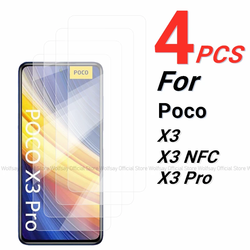 2/4 шт., Защитное стекло для Xiaomi Poco X3 Pro