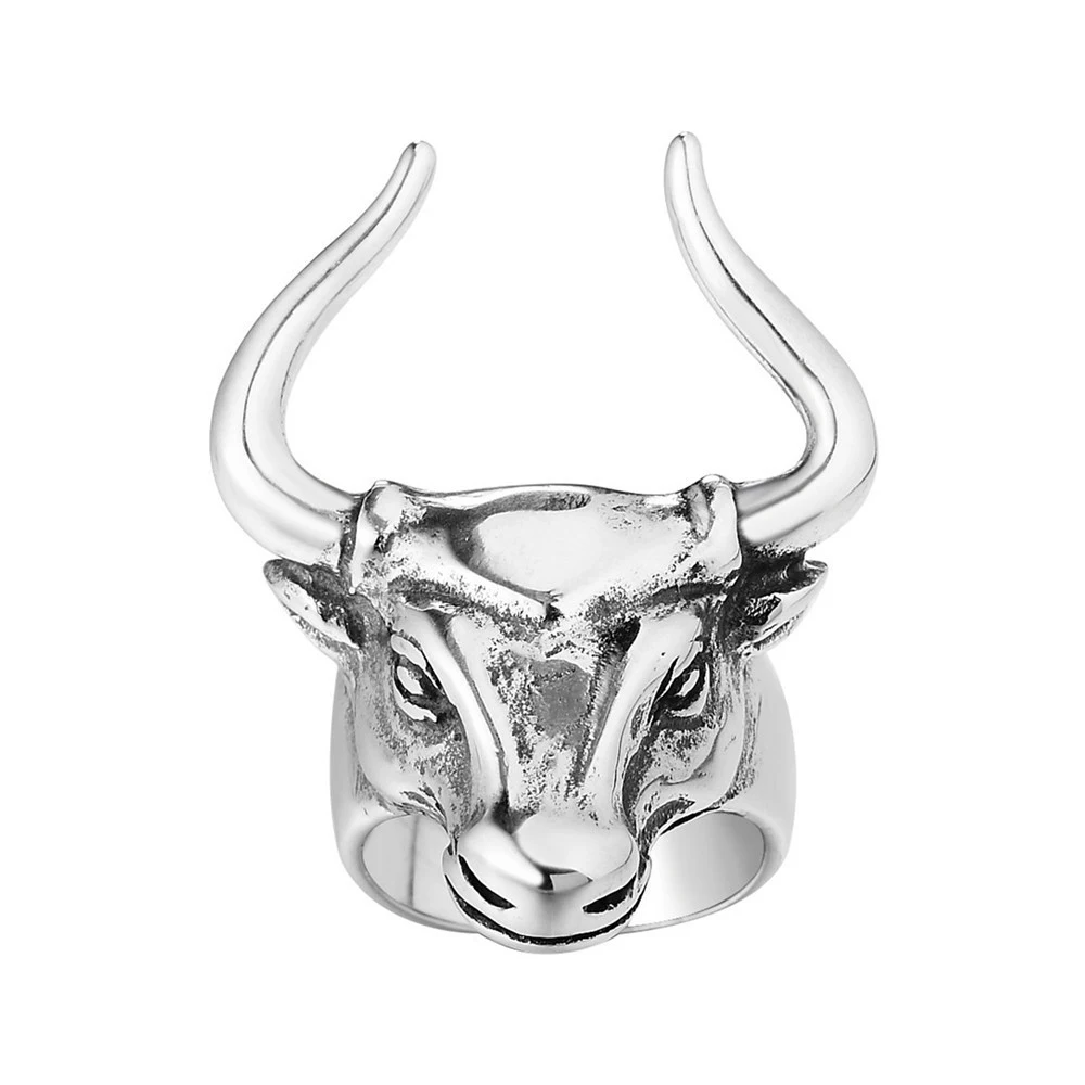 

Romantic Silver Color Bull Engagement Rings Dainty Stainless Steel Waterproof Jewelry Wholesale Items For Business Free Shipping