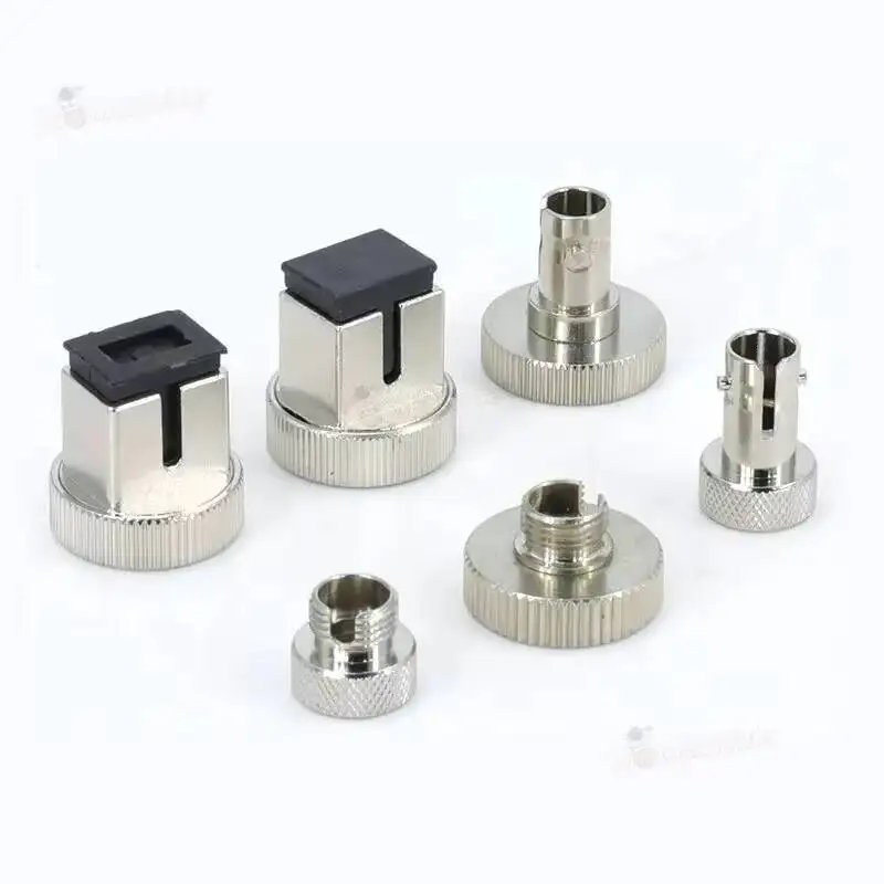 Фото Адаптер-переходник для оптического измерителя мощности M16/M8 SC/ST/FC, красный, с металлическим колпачком, фланцевый соединитель №2