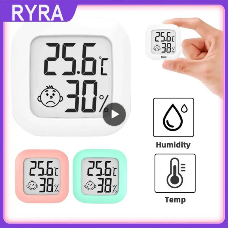 

Метеостанция со смайликом, мини-Термометр-Гигрометр с ЖК-дисплеем