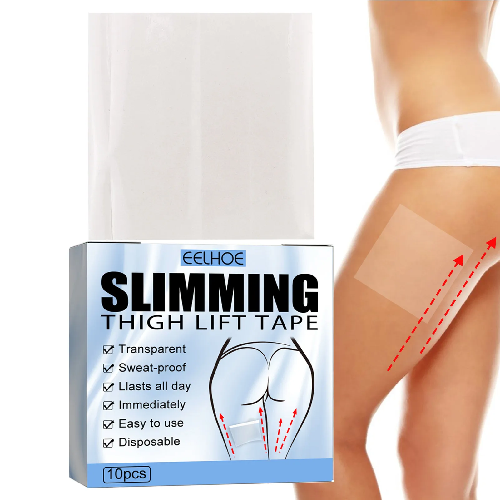 

Невидимые наклейки для подтяжки ног, лента для подтяжки тела для женщин, 10 шт., невидимая лента для подтяжки тела унисекс для похудения и раз...