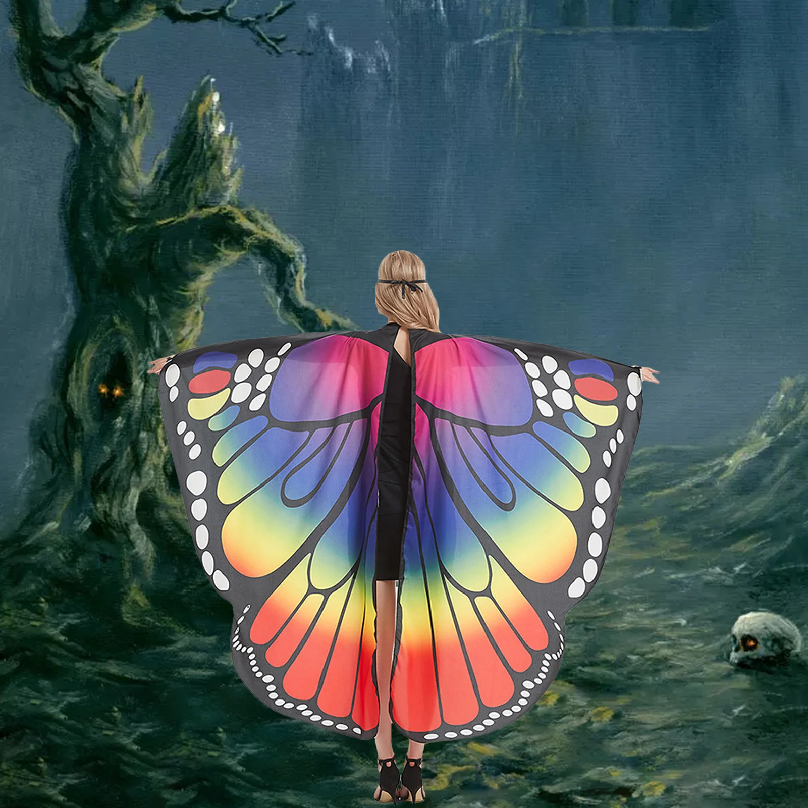 

Костюм на Хэллоуин с крыльями бабочки накидка с маской для косплея тематическая вечеринка для взрослых женщин девочек праздничный костюм р...