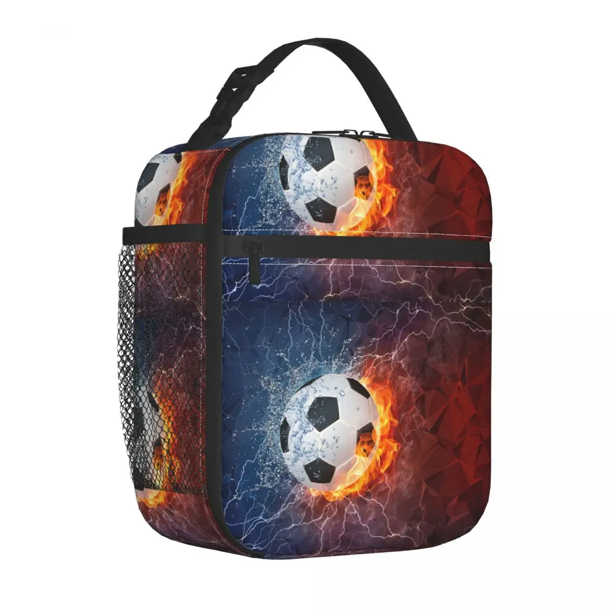 

Soccer Insulated Lunch Bag Portable Football Balls Sports Reusable Cooler Bag Lunch Box Tote Office Picnic Food Storage Bags