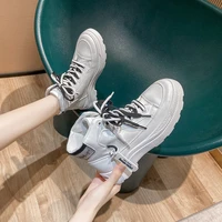 fashion ankle boots for women 2022 new lace up high top platform shoes thick soled short boots female motorcycle boots women
