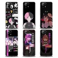 cute japanese girlclear phone case for xiaomi poco x3 nfc x3 m3 f3 note 10 9t 11 11x 11t 10t 12 redmi 10 9a 9 9t 9c 5g tpu case