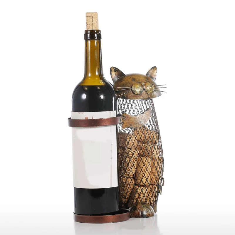 Полка для красного вина с котенком кованая железная полка животными горшок денег