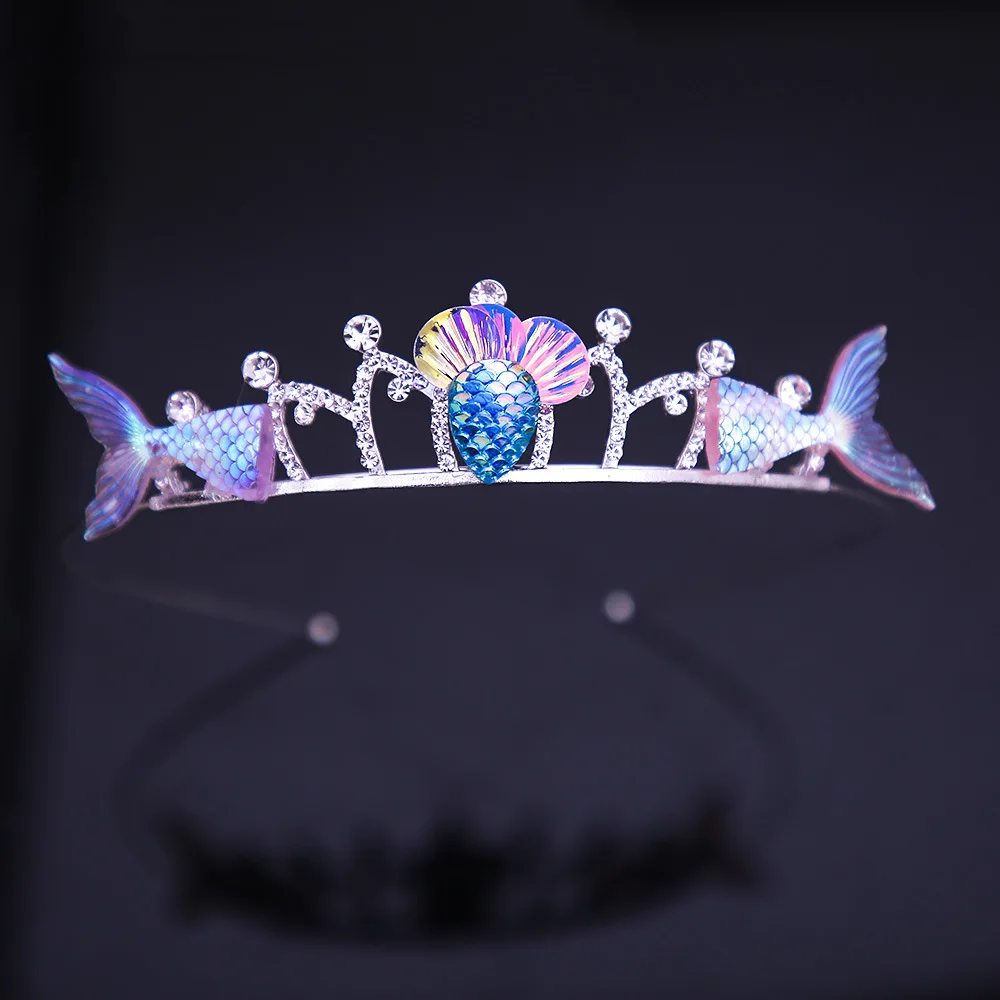 KMVEXO милый костюм Русалочки с короной в стиле океана на Хэллоуин аксессуары для