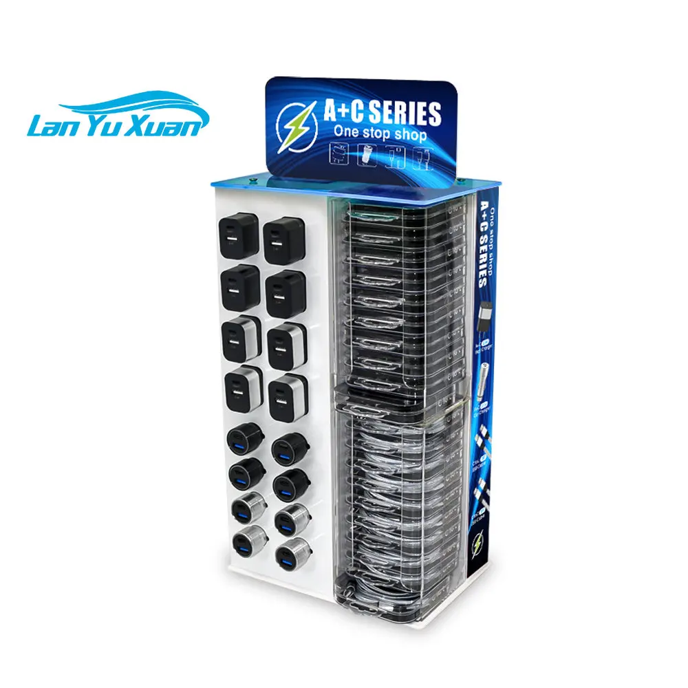 

Customized Cellphone Accessories Stand Holder Acrylic Counter Acrylic Display For Usb Charger Pd Cable Car Charger