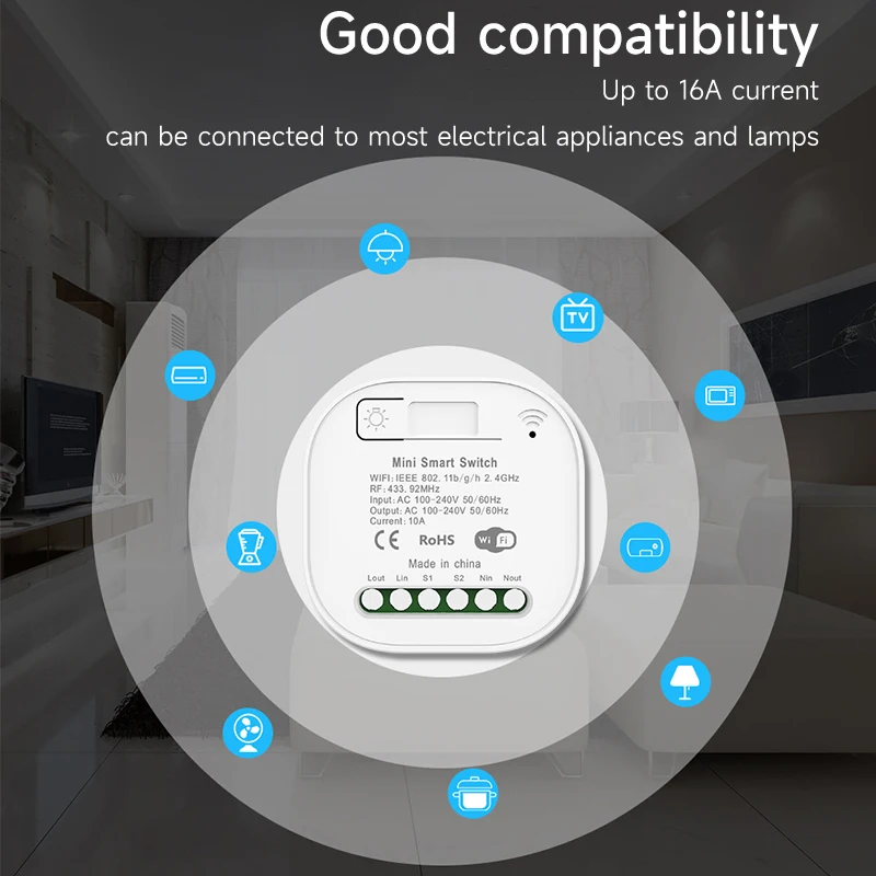 Фото Умный переключатель для дома, WIFI + RF433 Tuya, приложение, дистанционное управление, таймер, без батареи, беспроводной кинетический переключатель, работа с Google Alexa №5