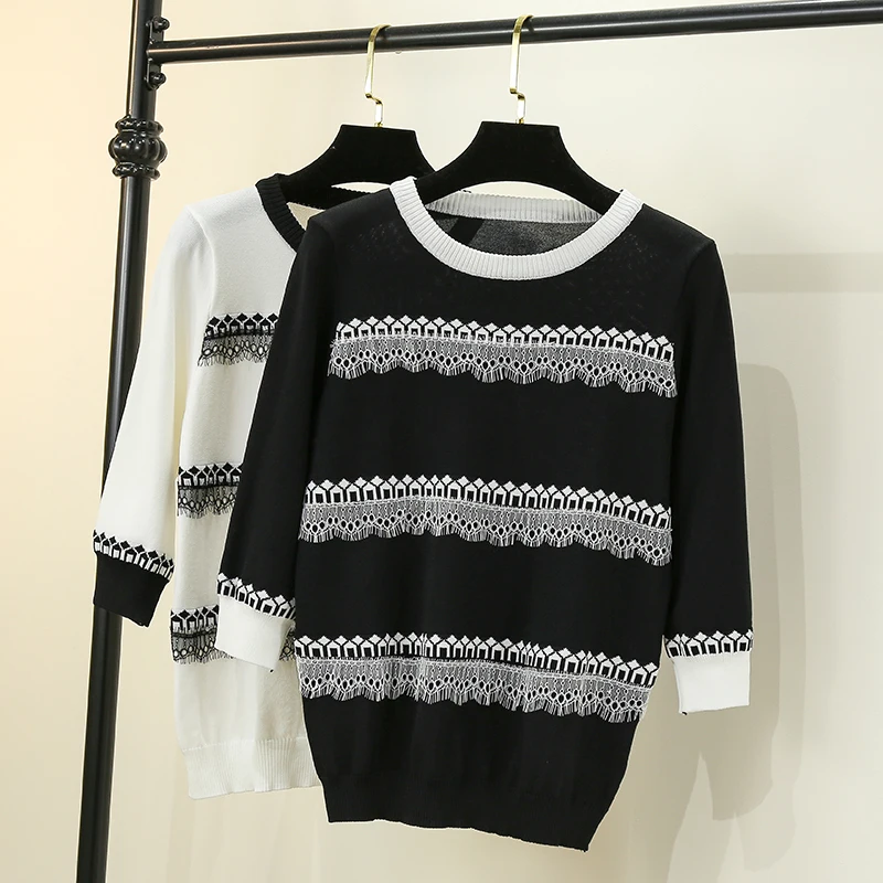 

Basic Casual Tank Underwear Thin Knitted Women Clothes 2023 Summer Woman Short Sleeve Tees Tops Striped Casual Female Jumpers