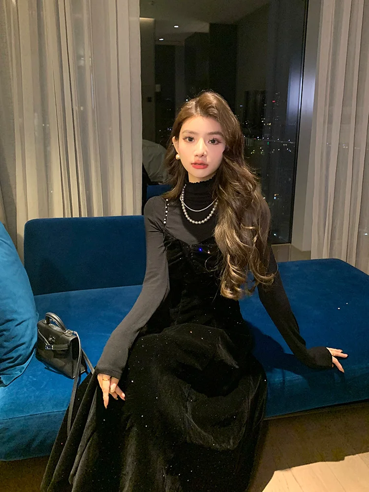 Пальто для ежегодных встреч комплект с юбкой на подтяжках женский осенне-зимний