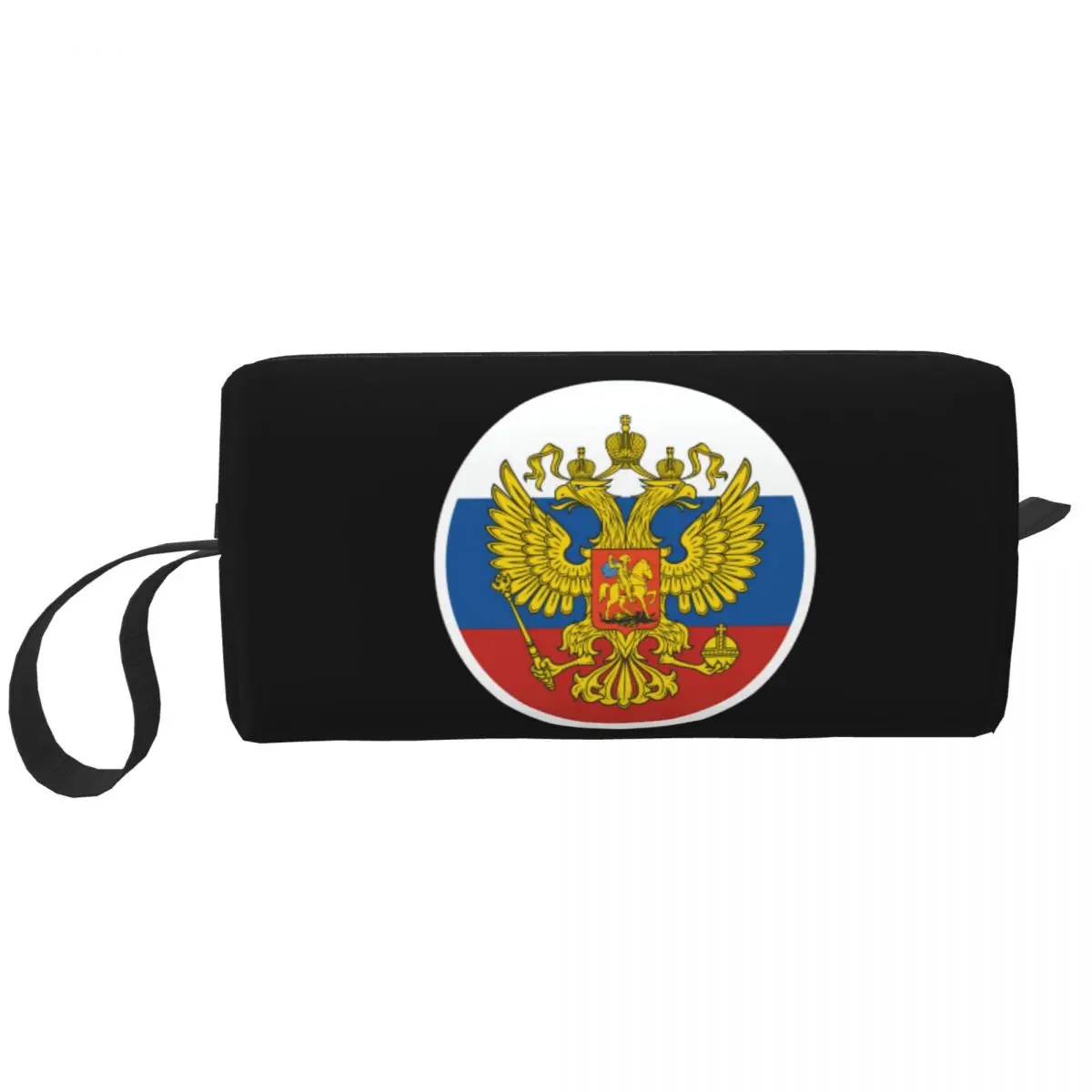 

Косметичка женская с гербом России, индивидуальный дорожный органайзер для туалетных принадлежностей с российским флагом, дамский набор для хранения косметики