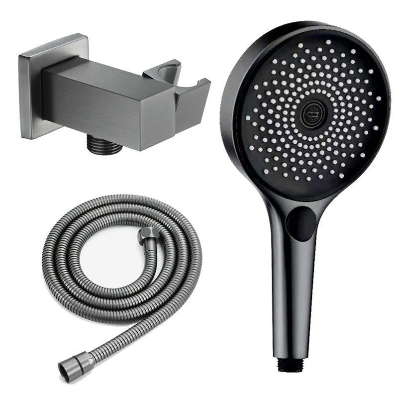 

Bathroom ABS Shower Head With Brass Water Inlet Base And 1.5M Stainless Steel Hose Household Handheld Shower Set