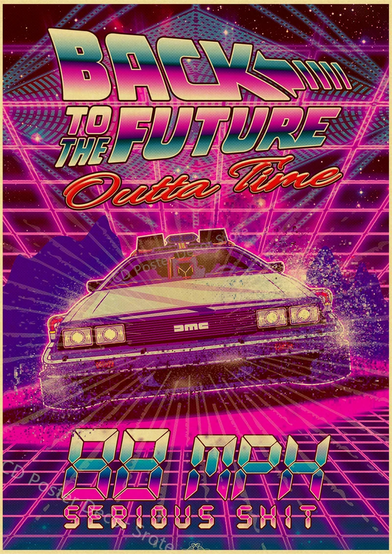 

Ретро постеры "Назад в будущее", крафт-бумага