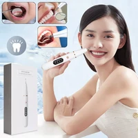 electric teeth tartar remover dental plaque stains cleaner tooth calculus whitening usb rechargeable device with led oral mirror