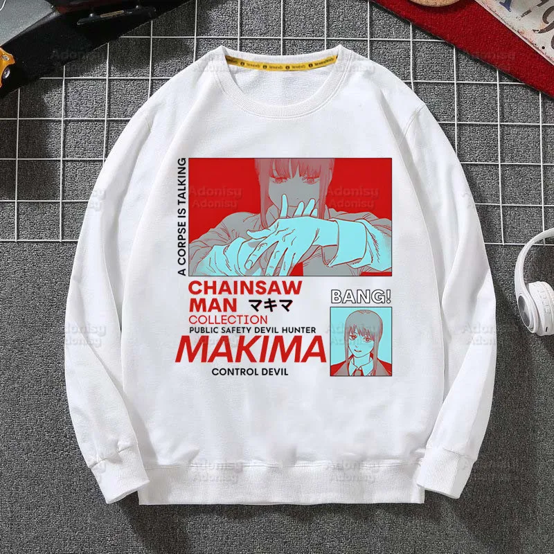 

Chainsaw Man Manga Graphic Hoodies Spring Autumn Casual Japanese Anime Hoodies Men's Makima Hoodie Pochita Denji Sweatshirt Tops