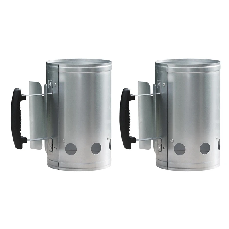 

2X Outdoor Barbecue Chimney Starter Bbq Charcoal Barrel Ignition Barrel Carbon Grill Steel Igniter Carbon Furnace
