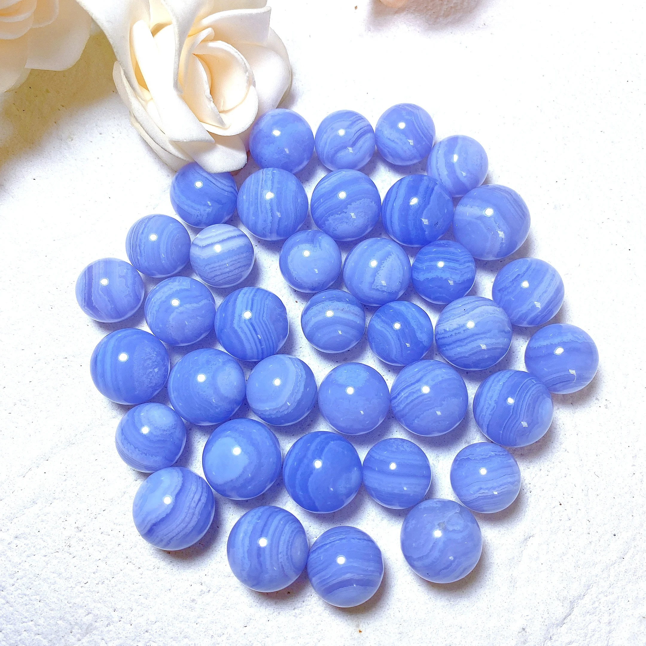 

Natural Blue Lace Agate Stone Striped Crystal MINI Sphere DIY Home Decoration