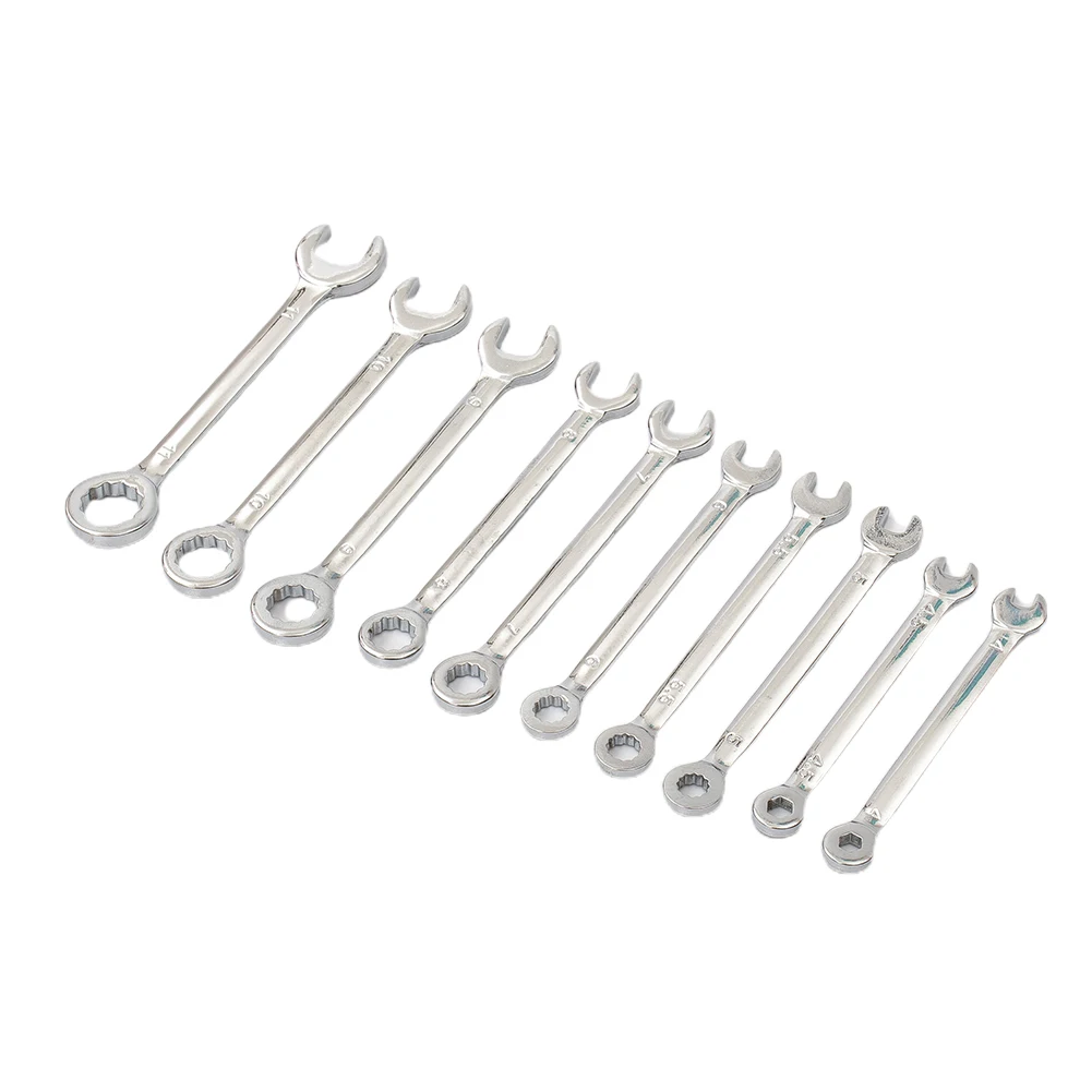 

10pcs Combination Spanner Set Small Wrench Metric / SAE Imperial Portable Tool Power Tool Wrench Car Repair Tools