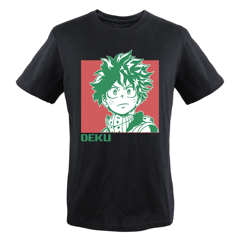 

My Hero Academia Summer Mens Tshirts Women Anime Deku Graphic T-Shirts Breathable Basic T Shirt For Men Loose Camisa Masculina