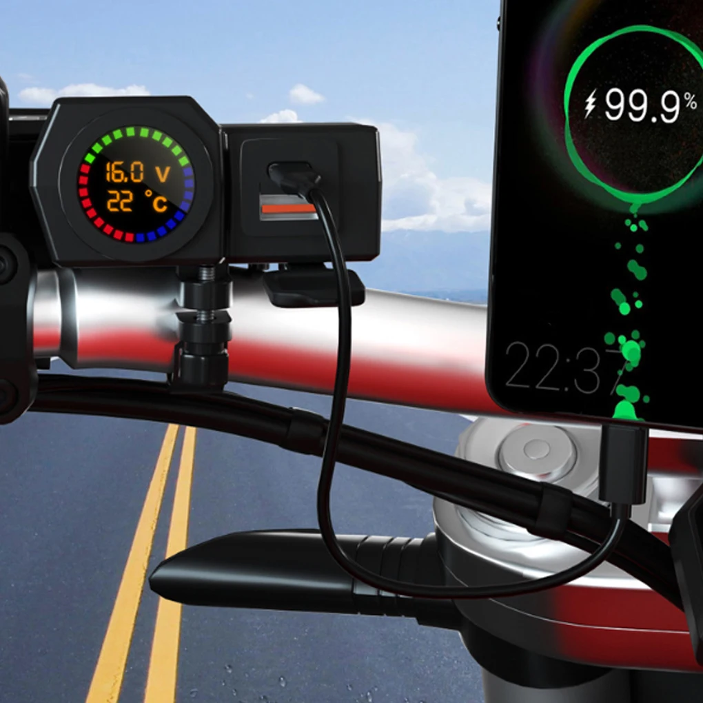 Зарядное устройство для мотоцикла, электронный водонепроницаемый инструмент для зарядки с цифровым дисплеем