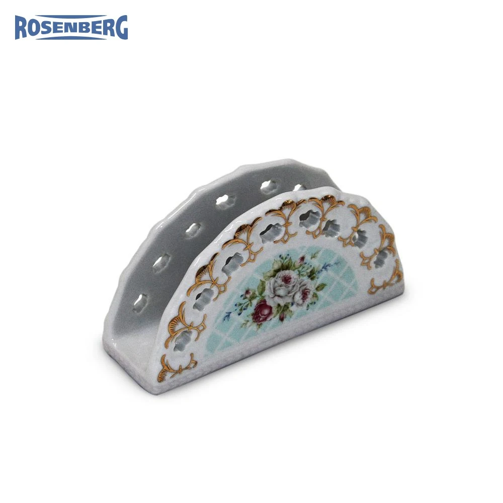 Подставка для салфеток Rosenberg R-135455, керамика, хранение на столе, органайзер для салфеток, подставка для предметов на стол, коробки для тканей, организация на кухне, дом.