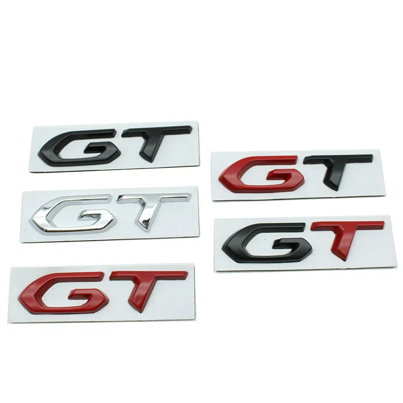 

3D Metal Car Sticker GT Letter Logo SPORT Emblem Badge Decals For KIA Peugeot 208 GT LINE 2008 308 206 205 307 3008 207 508 5008