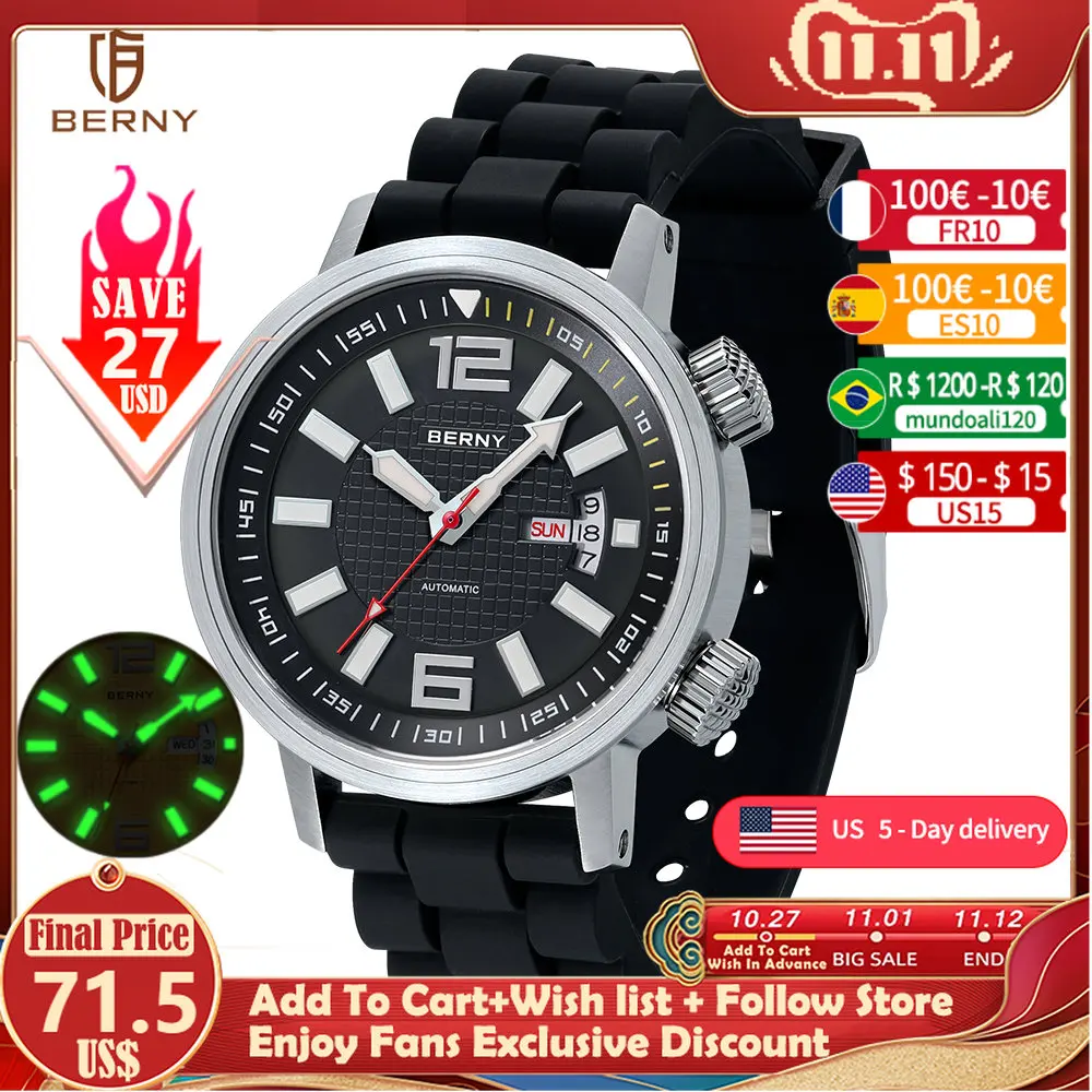 Pаспродажа Мужские часы для дайвинга с автоподзаводом, водонепроницаемые до 200 м, с сапфировым стеклом, механические наручные часы Citizen 8205, спортивные ч...