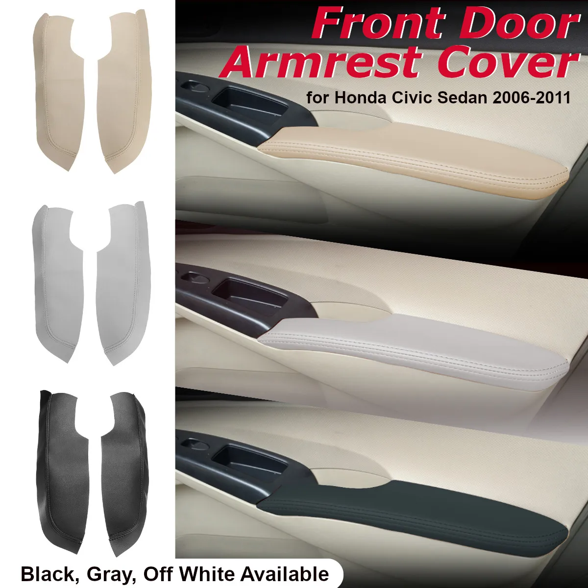 

2 шт., защитная крышка подлокотника центральной консоли из искусственной кожи для Honda Sedan 2006 2007 2008 2009 2010 2011