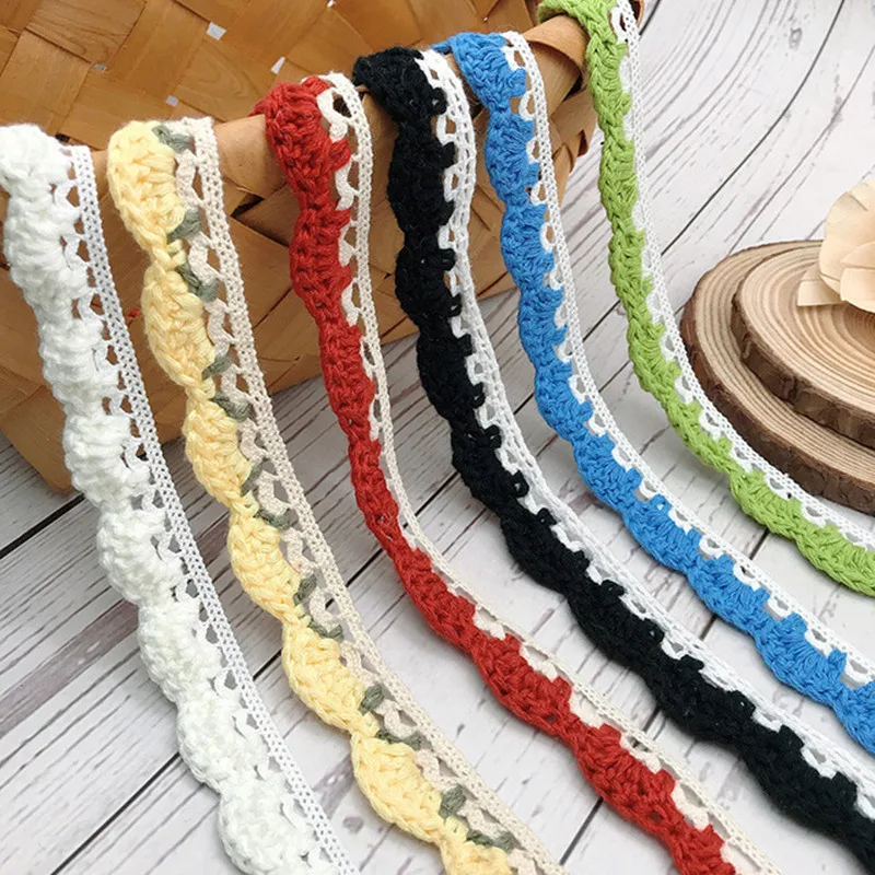 3 ярда цветная хлопковая кружевная ткань для шитья одежды декоративная вязаная