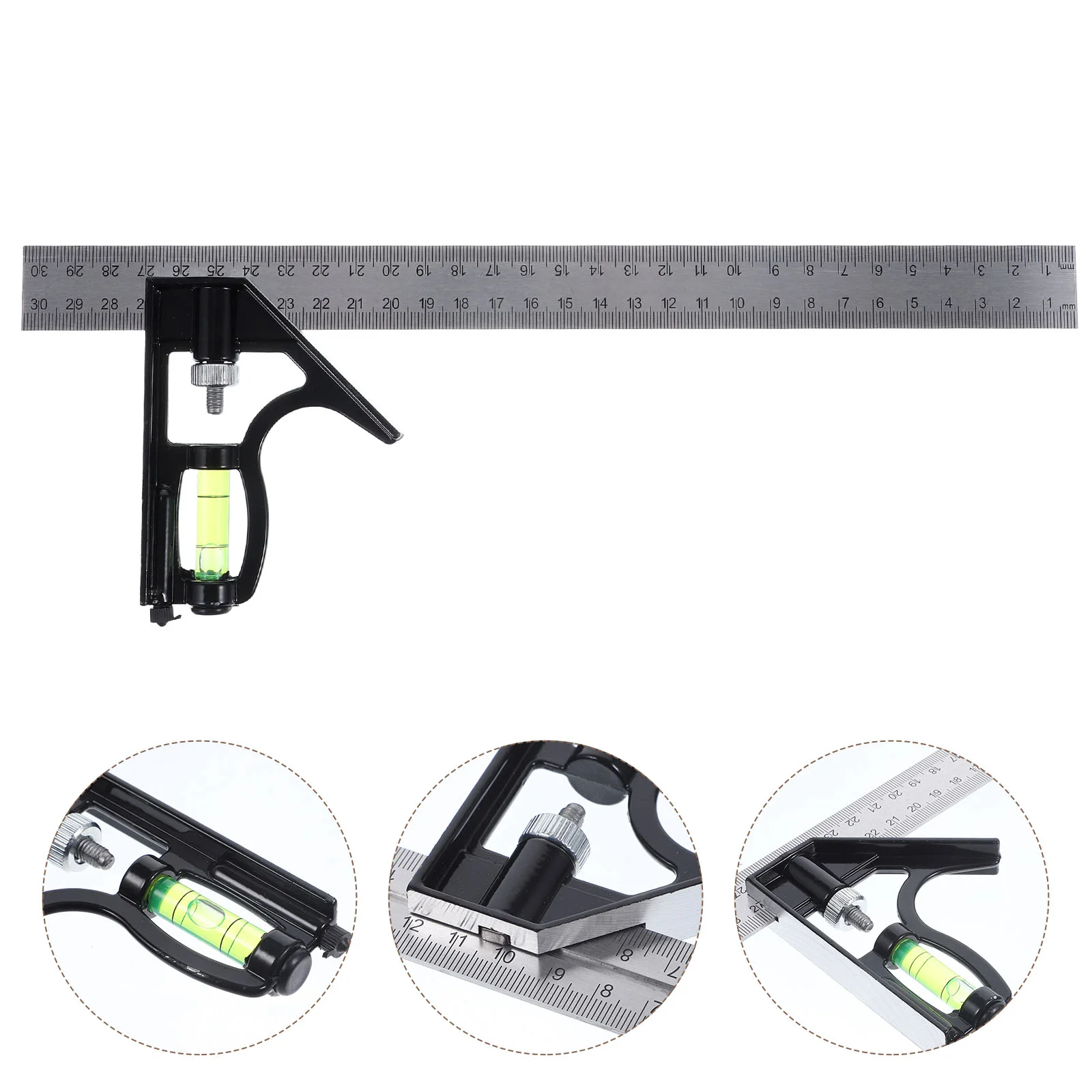 

2pcs Combo Square Stainless Steel 45/90 Degree Combination Square With Square Head