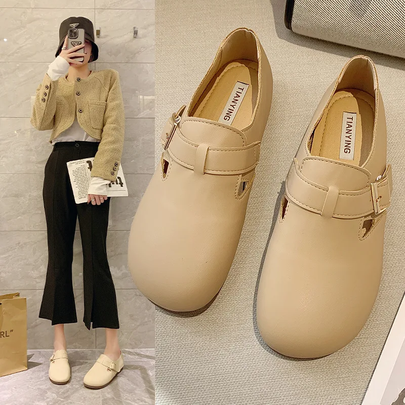 

Туфли женские на низком каблуке, повседневные Мягкие кроссовки без шнуровки, классические, с металлическим украшением, в стиле ретро, лето-осень 2023