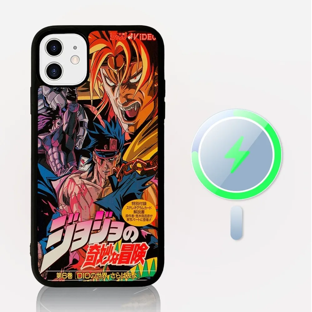 Чехол для телефона с магнитной беспроводной зарядкой в стиле аниме JoJo Bizarre Adventure