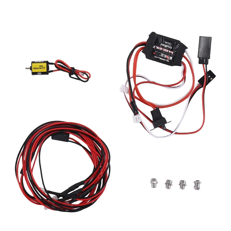 

030 88T матовый двигатель и 30A ESC & 2 белый 2 красный светильник для Axial SCX24 1/18 1/24 1/28 1/32 Радиоуправляемая машина
