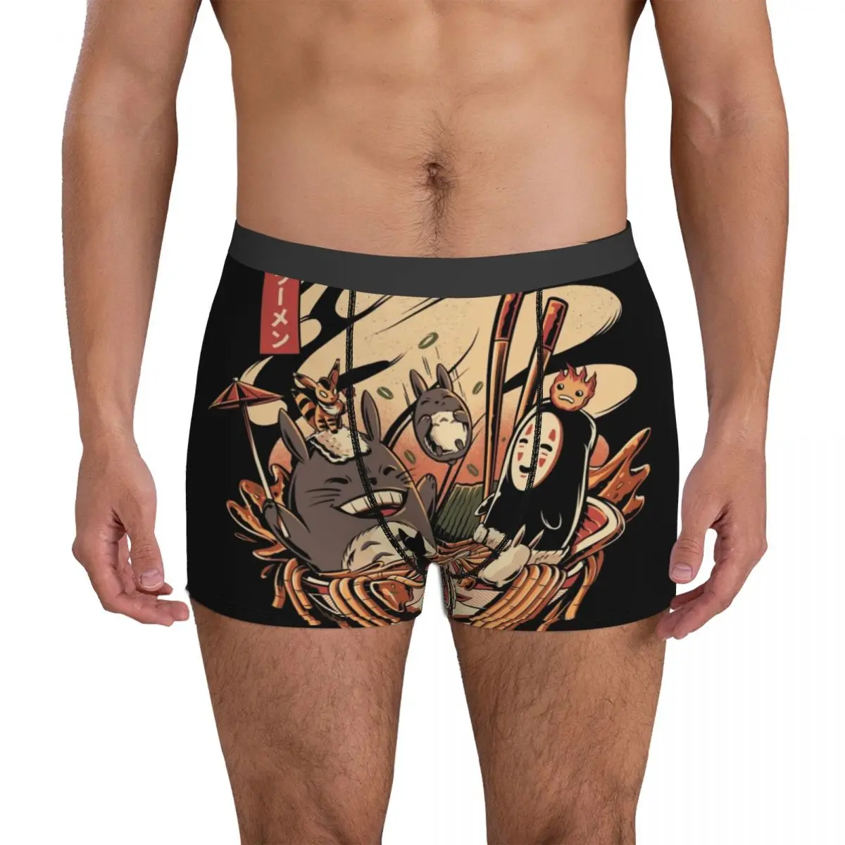 

Japanese Anime Underwear Ramen pool party Soft Panties Sublimation Boxer Brief Pouch Men Plus Size Boxer Shorts