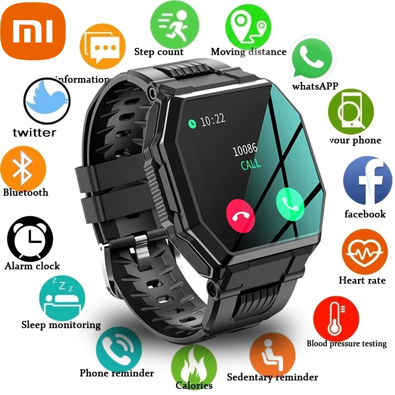

xiaomi Full Touch Screen Smart Watch Sports Bluetooth Call Watch Blood Pressure Monitor Message Reminder Business Smartwatch Men