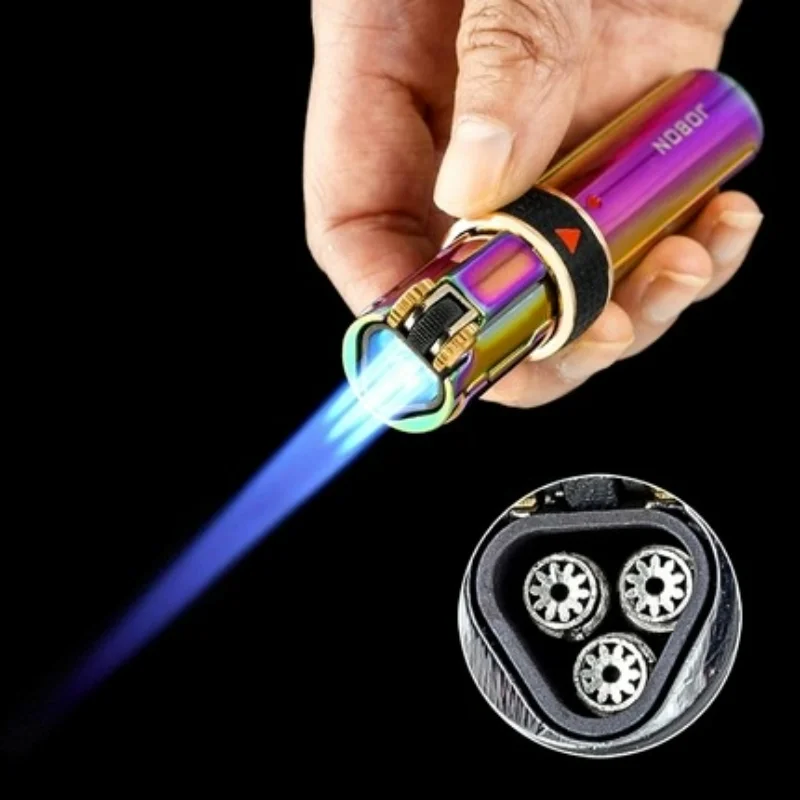 

JOBON Triple Torch Personalized Lighter Windproof Gas Lighter Refill Jet Flame Metal Spray Gun Kitchen Pipe Cigar Lighter Gadget
