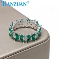 new marquise main stone emerald green rings butterfly shape 925 silver wedding party fine jewelry gifts everyday accessories