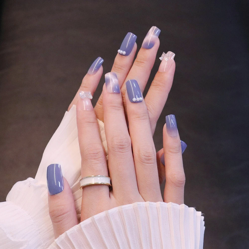 

24 шт., накладные ногти, во французском стиле