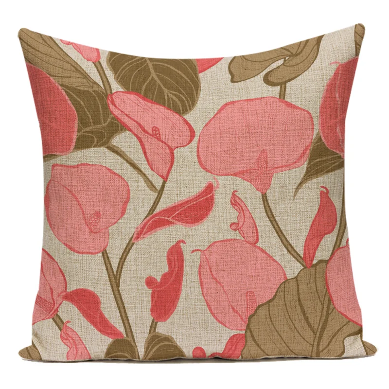 Abstract Maple Leaves Cushion Cover 45x45cm Polyster Vintage Autumn Natural Custom Durable Decorative Exquisite Pillowcase E2024