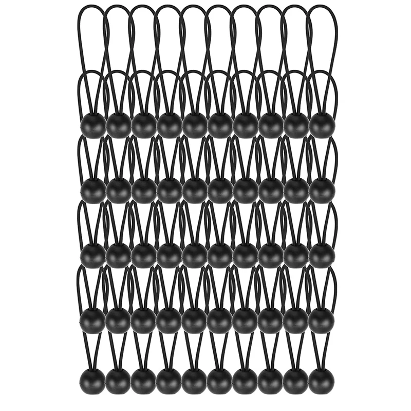 

50 Pcs Heavy Duty Bungee Balls Tarp Bungee With Balls Black High Elastic Bungee Ties