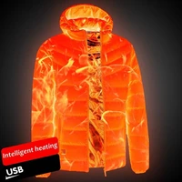 2022 new men heated jackets outdoor coat long sleeve usb electric battery heated jackets warm winter thermal hooded clothes