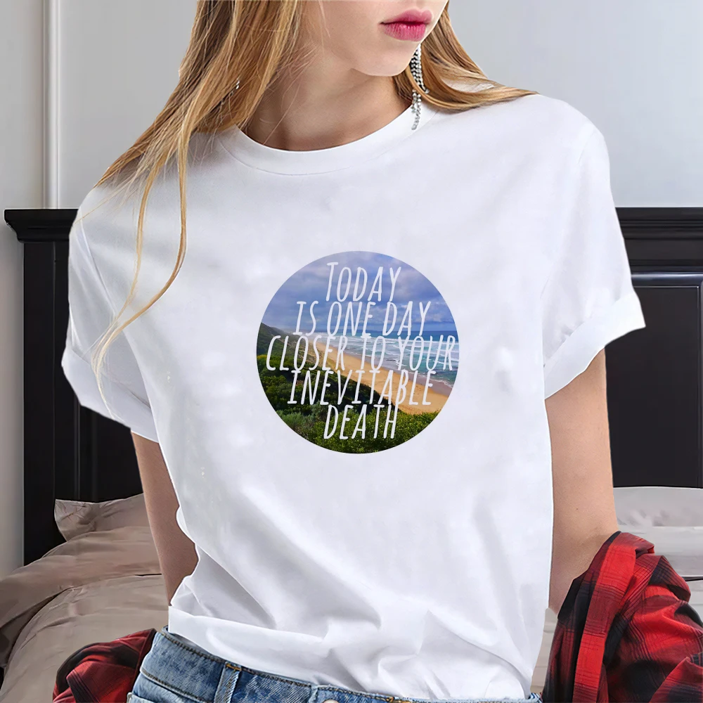 

Сегодня один день ближе к вашей неизбежной смерти футболка с круглым вырезом