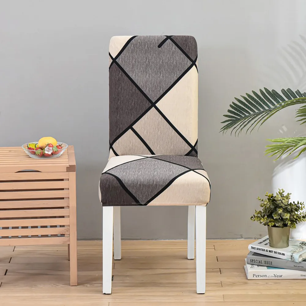 

String Printed Stretch Dining Chair Cover for Dining Room Office Banquet Chair Protector Elastic Dining Chair Covers Material