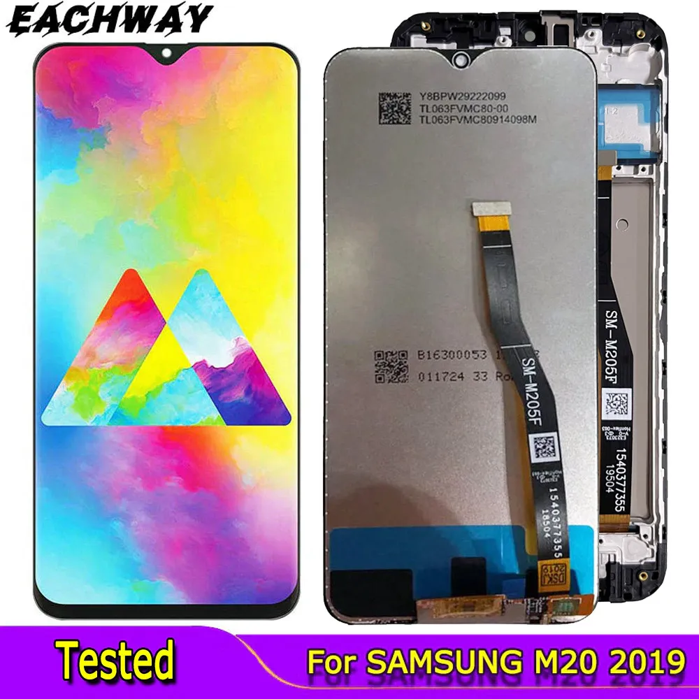 

SUPER AMOLED 6.3'' LCD For SAMSUNG Galaxy M20 2019 SM-M205 M205F LCD Display Touch Screen Digitizer Assembly replacement parts